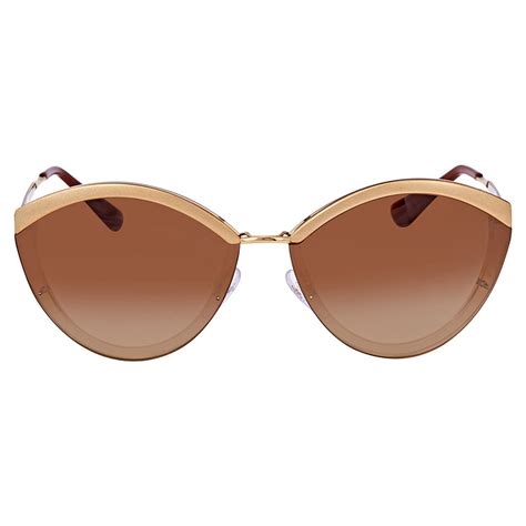 Prada Brown Gradient Oval Ladies Sunglasses PR 